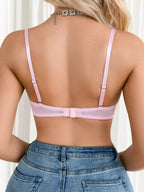 Soutien-gorge brodé floral en dentelle délicate pour femmes