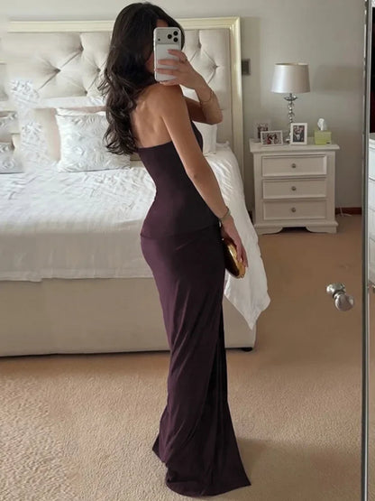 Robe Longue Femme – Plissée et Fendue