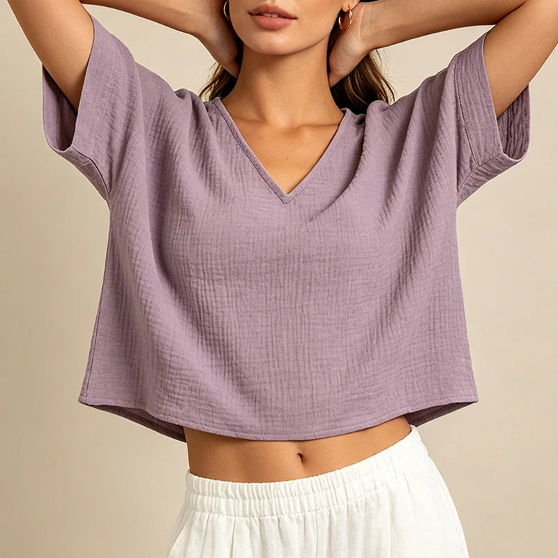 T-Shirt Chic Femme – Mousseline de Coton