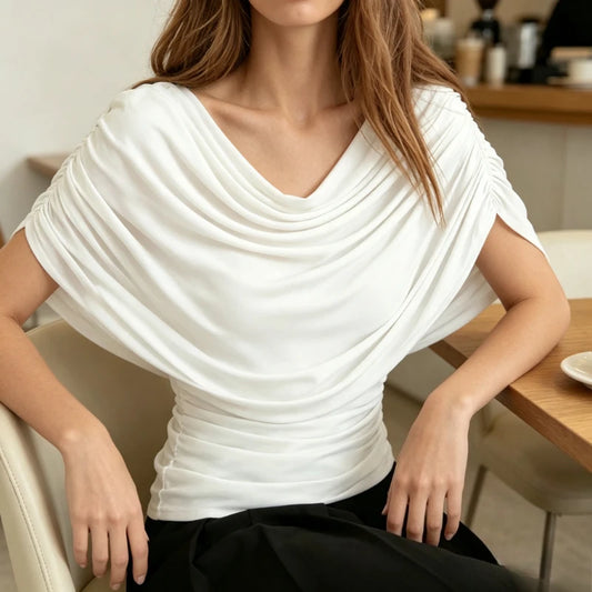 Chemisier d'Été Femme – Col Foulard et Coupe Ajustée