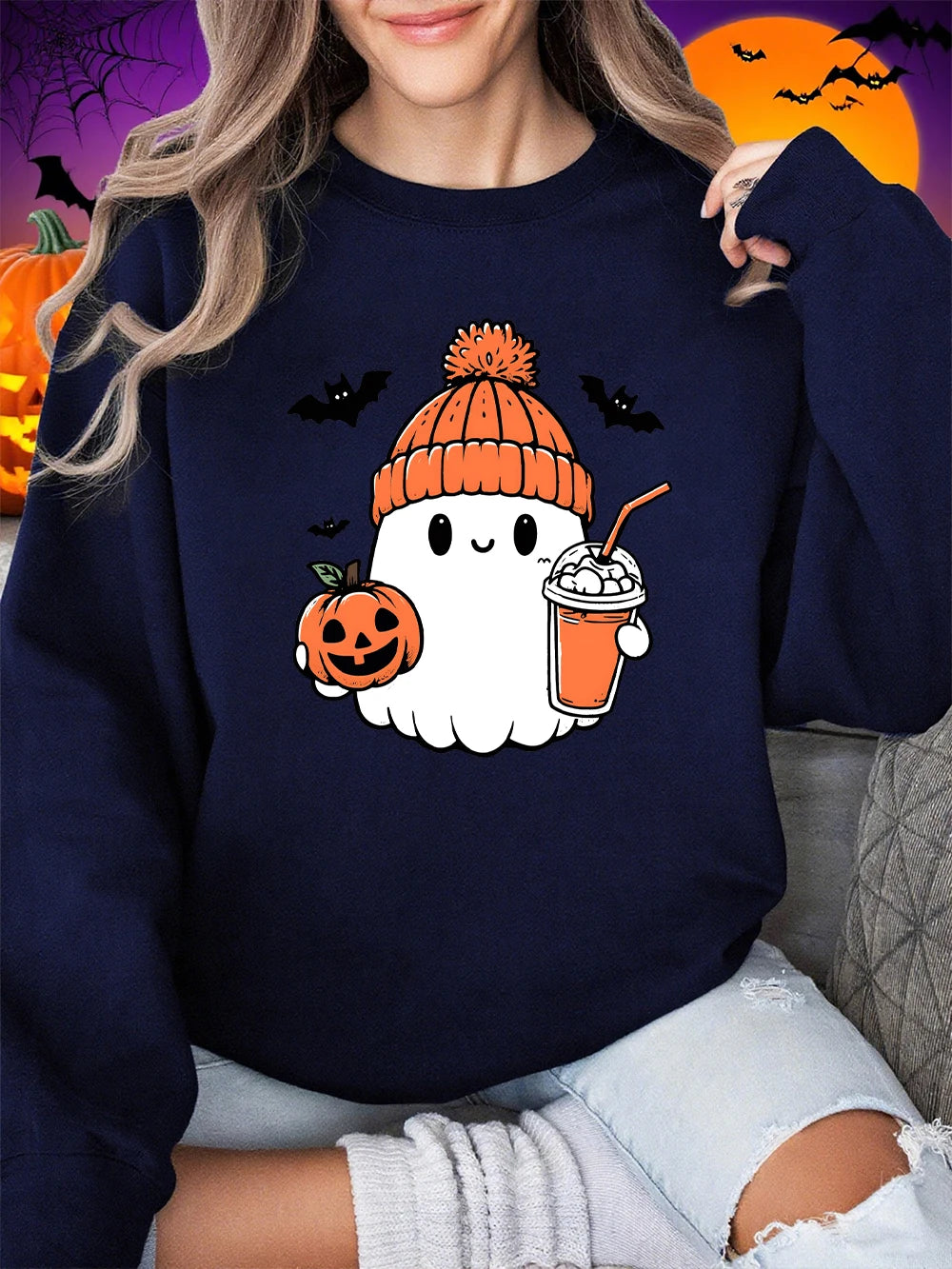 Sweat-shirt à capuche chaud et col ras du cou pour femmes