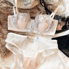 Ensemble soutien-gorge push-up sexy en maille respirante et culotte pour femmes