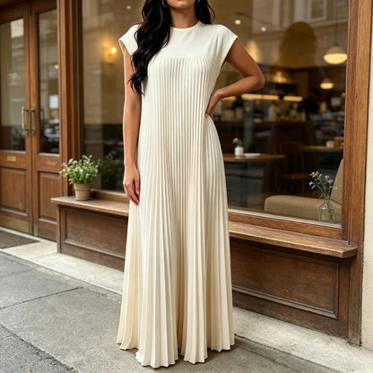 Robe Longue Plissée Femme – Élégante et Décontractée