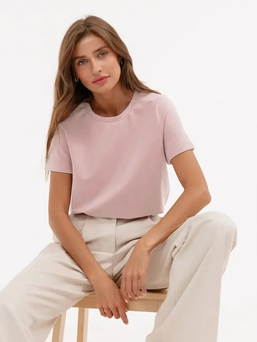 T-shirt d'été 100 % coton pour femmes