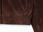 Veste en faux daim à col montant et manches longues pour femmes