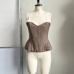 Débardeur corset à fines bretelles pour femmes