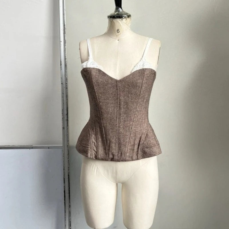 Débardeur corset à fines bretelles pour femmes