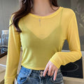 T-shirt en maille transparente pour femmes