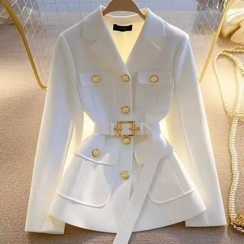Veste boutons avec ceinture pour femmes