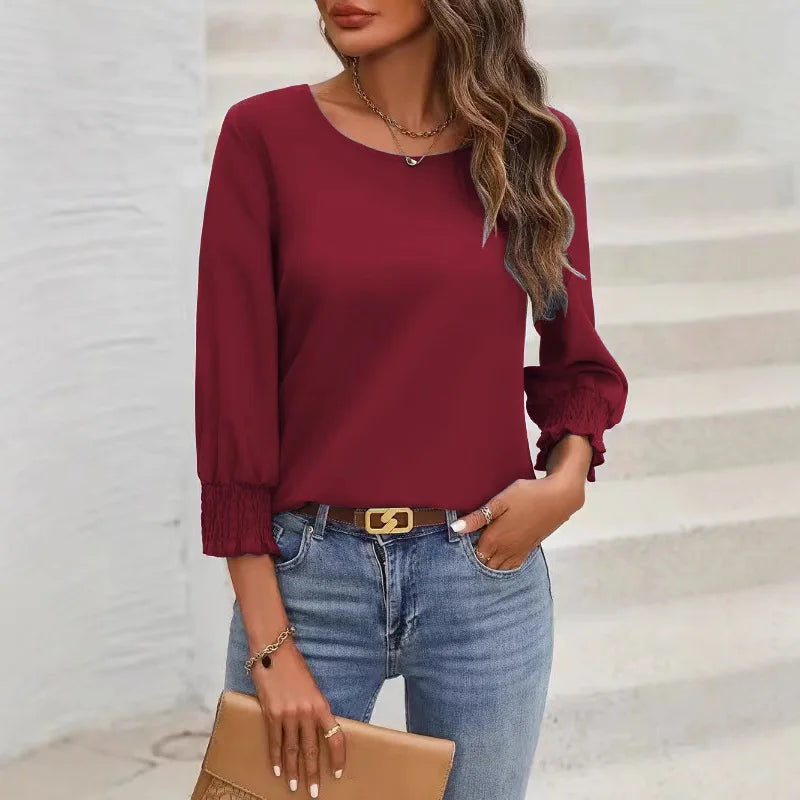 Chemisier tendance printemps été décontracté manches longues pour femmes