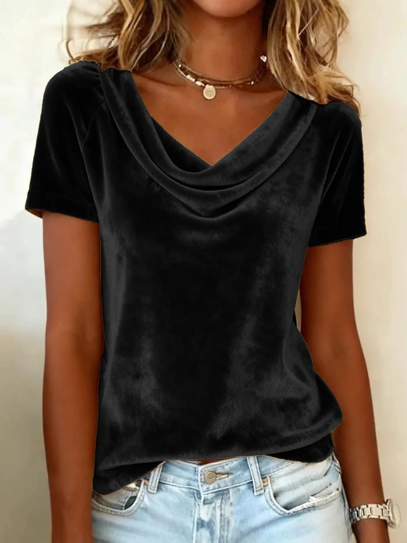T-shirts amples décontractés de couleur unie pour femmes
