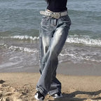 Jean bleu vintage pour femmes