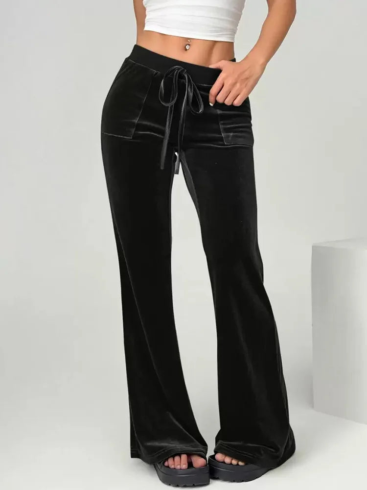 Pantalon évasé taille haute pour femmes
