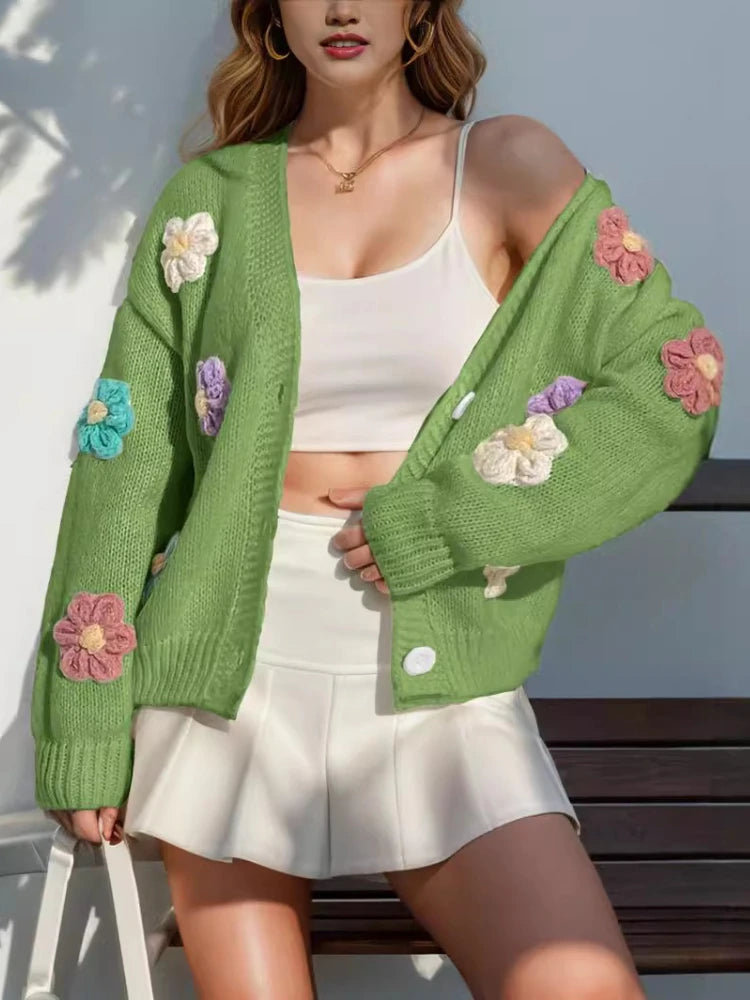 Cardigan en laine tricoté pour femmes