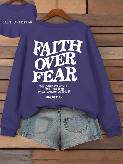 Sweat à Capuche Oversize Femme – Faith Over Fear