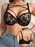 Soutien-gorge en dentelle noire grande taille pour femmes