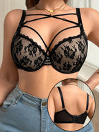 Soutien-gorge en dentelle noire grande taille pour femmes