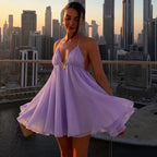 Robe mini sexy dos nu pour femmes
