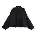 Blouson aviateur avec manches chauve-souris et fermeture éclair pour femmes