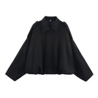 Blouson aviateur avec manches chauve-souris et fermeture éclair pour femmes