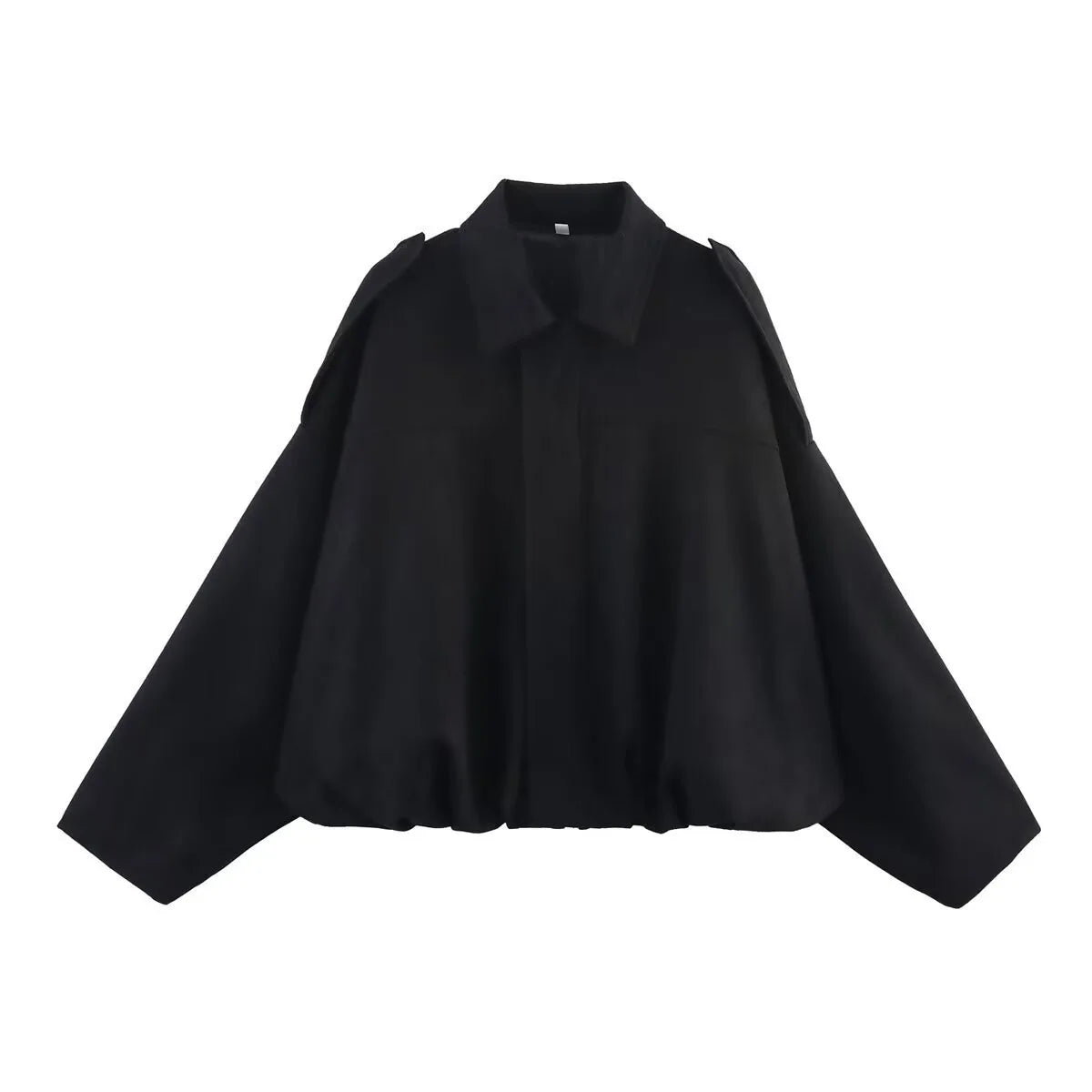 Blouson aviateur avec manches chauve-souris et fermeture éclair pour femmes