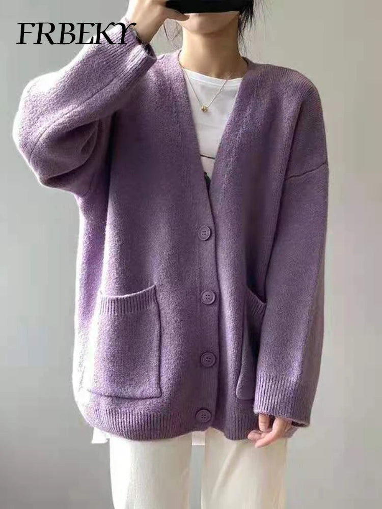 Cardigan décontracté de style paresseux pour femmes