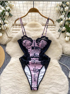 Body en dentelle rose pour femmes
