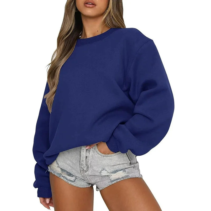 Pull décontracté couleur unie pour femmes