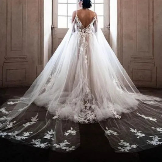 Robe de mariée longue en Tulle pour femmes