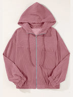 Veste à capuche en velours pour femmes