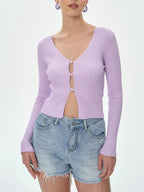 Cardigan court vintage pour femmes