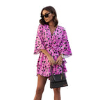 Robe courte à manches bouffantes pour femmes
