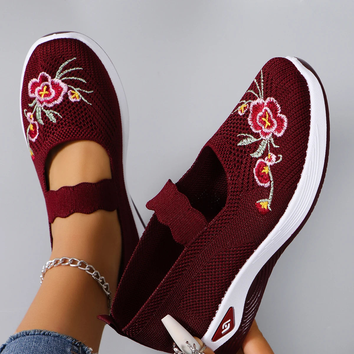 Chaussures plates d'été en maille respirante pour femmes