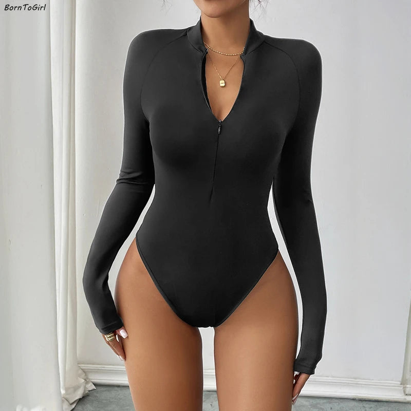 Body à col rond moulant pour femmes