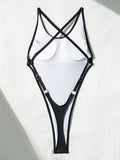 Maillot de bain une pièce micro G string croix dos nu pour femmes