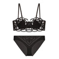Ensemble de lingerie 3 pièces soutien-gorge + jarretières + string pour femmes