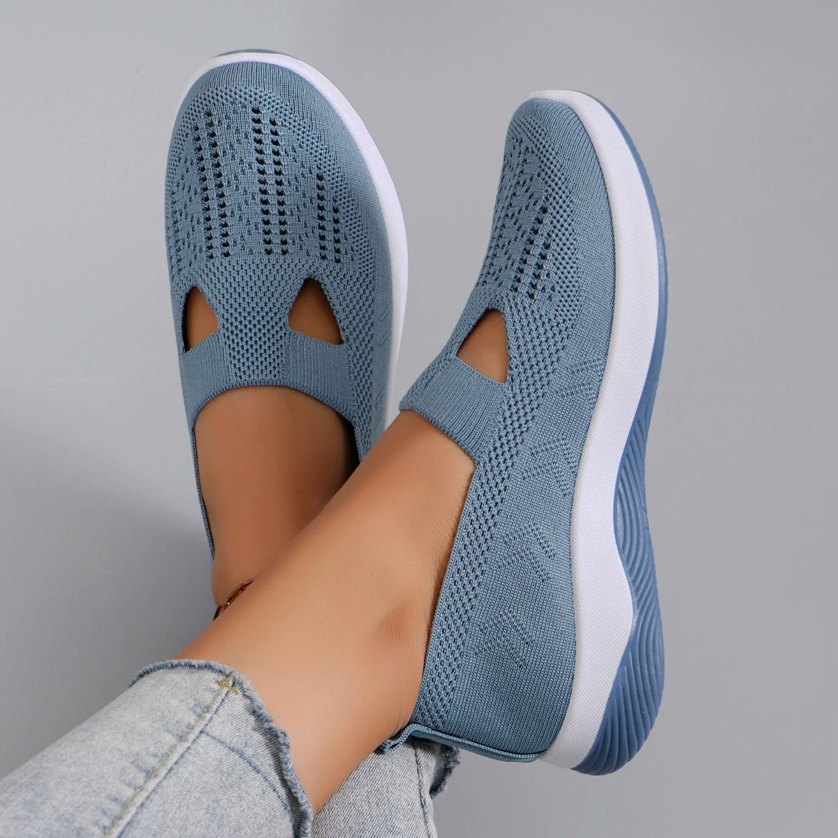 Chaussures plates d'été en maille respirante pour femmes