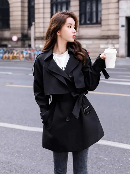 Trench-coat femme kaki classique avec ceinture
