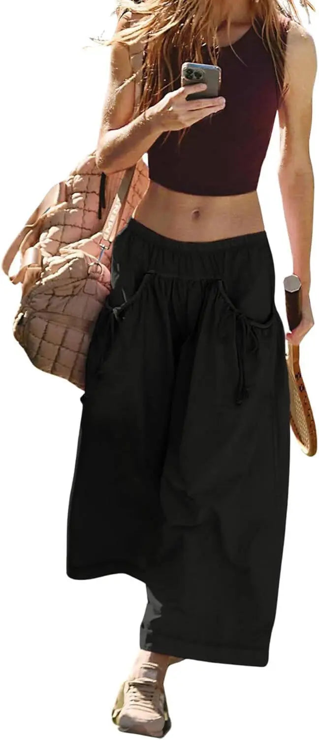 Pantalon à poches avec cordon de serrage pour femmes