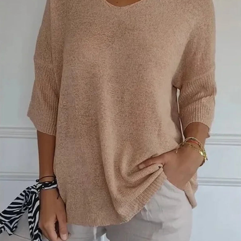 Pull décontracté à col en V pour femmes