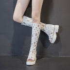 Bottes hautes à plateforme pour femmes