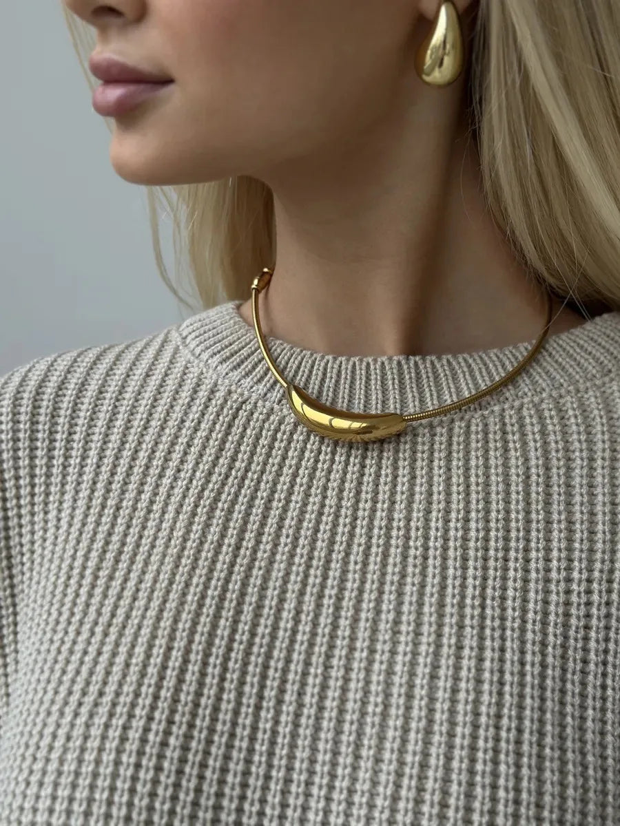 Pull basique tricoté col rond pour femmes