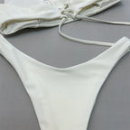 Maillot de bain brésilien deux pièces à lacets pour femmes