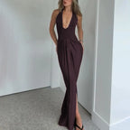 Robe de soirée sexy à décolleté plongeant pour femmes