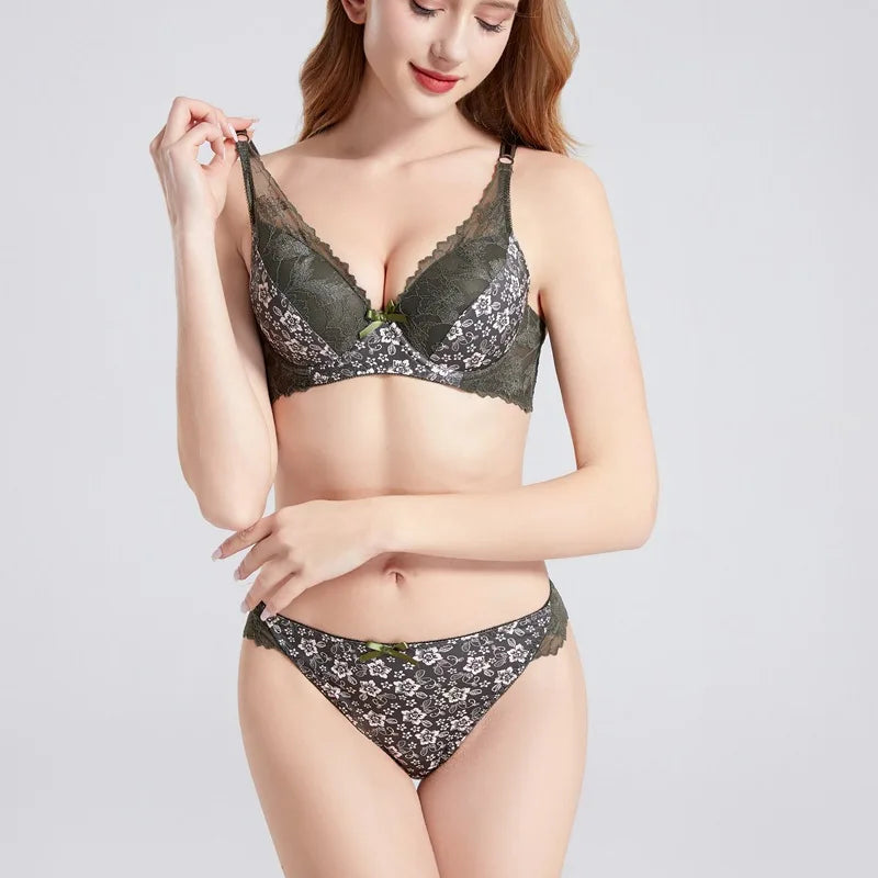 Ensemble soutien-gorge et culotte de luxe grande taille pour femmes