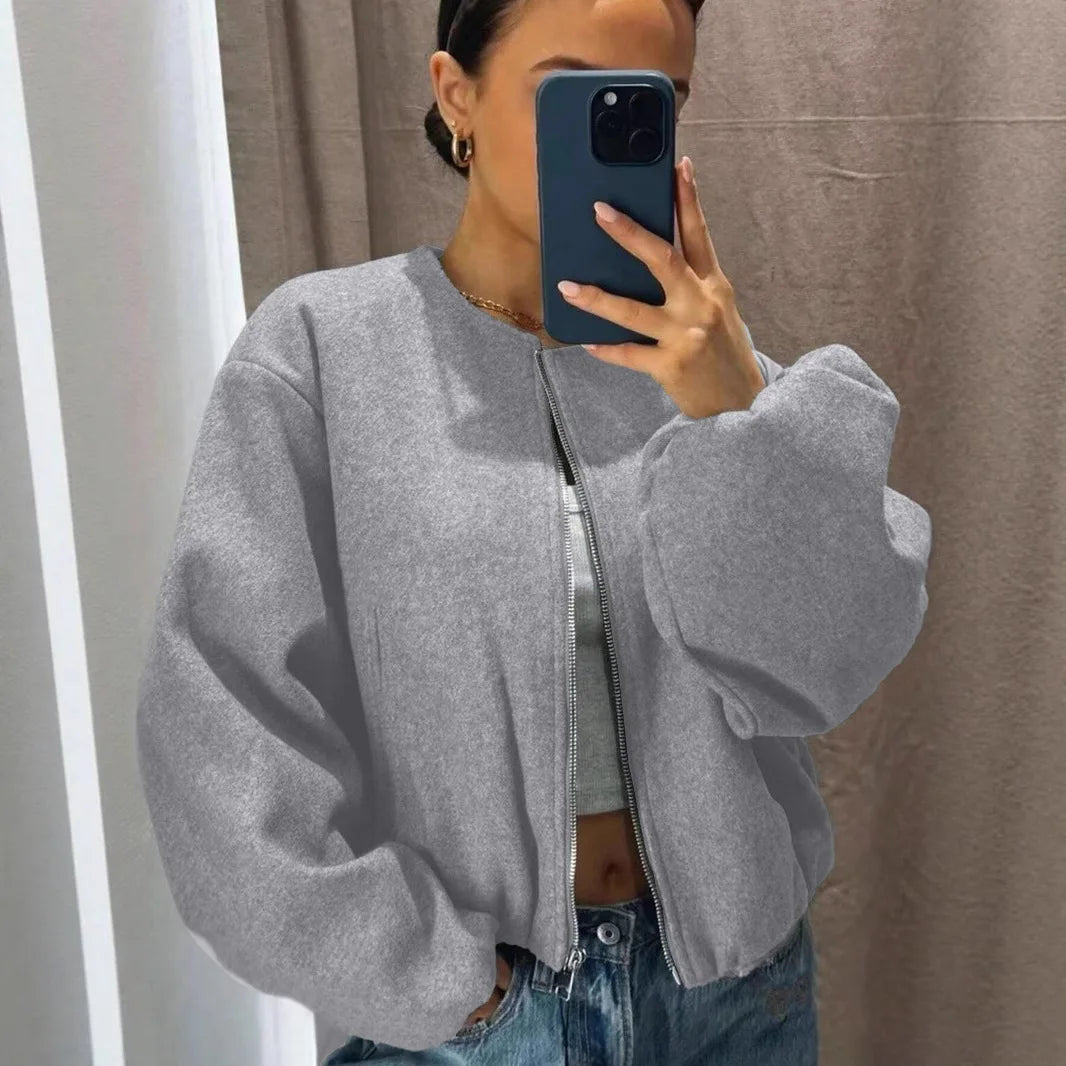 Veste cardigan à fermeture éclair pour femmes