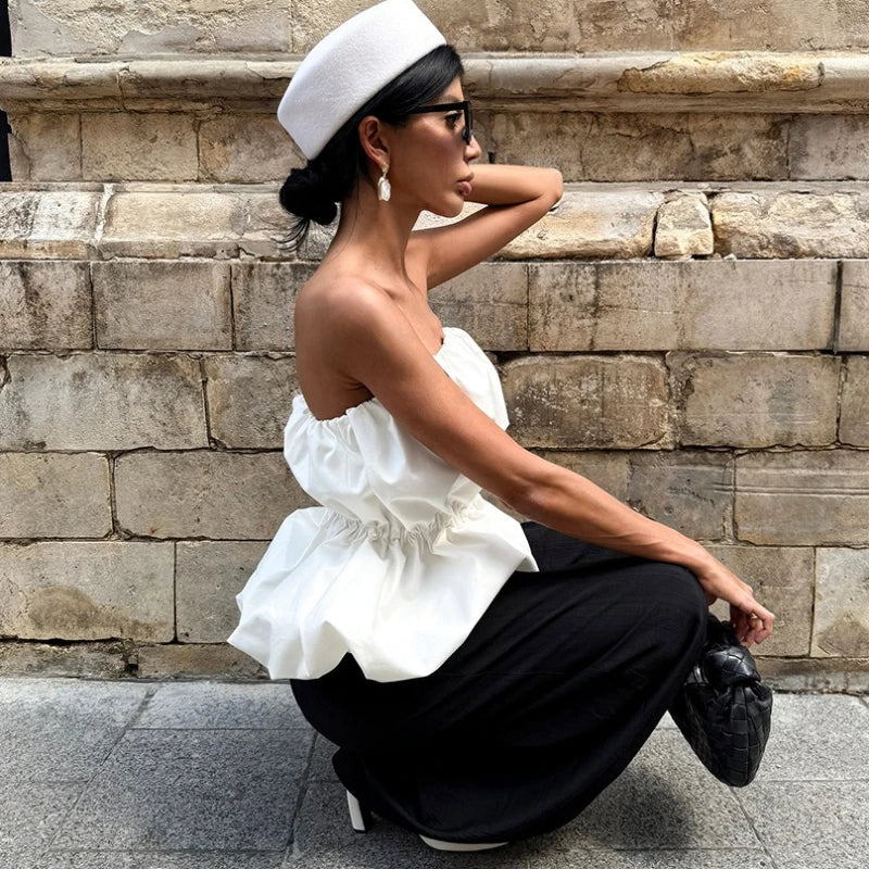 Bustier Blanc Sans Bretelles Femme – Look Chic