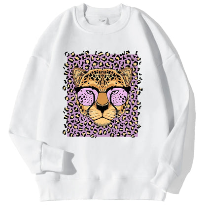 Sweat à Capuche Femme – Imprimé Léopard, Citrons et Soleil