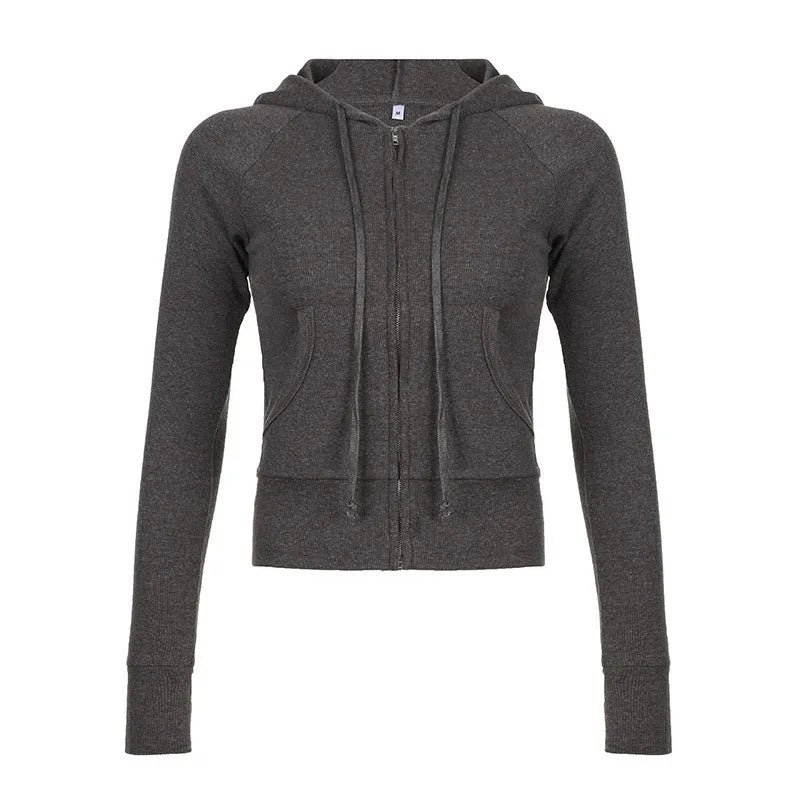 Cardigan Zippé Femme – Capuche et Taille Ajustée