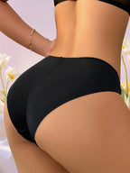 Culottes sexy confortables à taille mi-haute en maille légère avec entrejambe en pur coton pour femmes